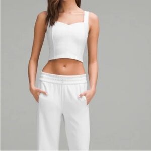 Lululemon Athletica XS White Ribbed Crop Top